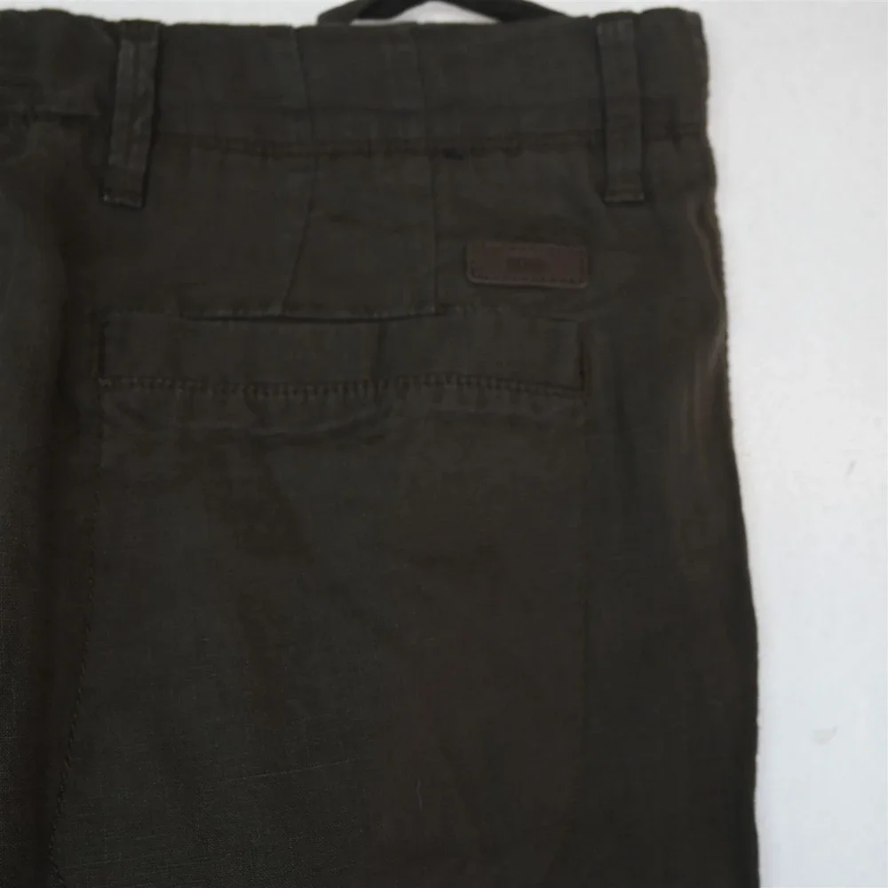 Hugo Boss 34x32 Brown 100% Linen Floyd Straight Drawstring Beach Wedding Pants